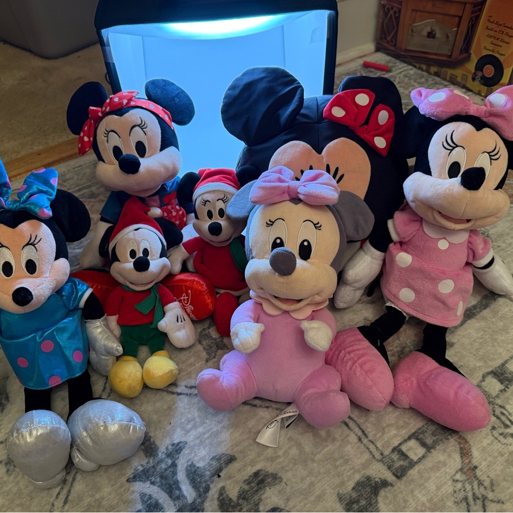 Disney Minnie and Mickey Mouse Plush Collection - Pink, Red, Black